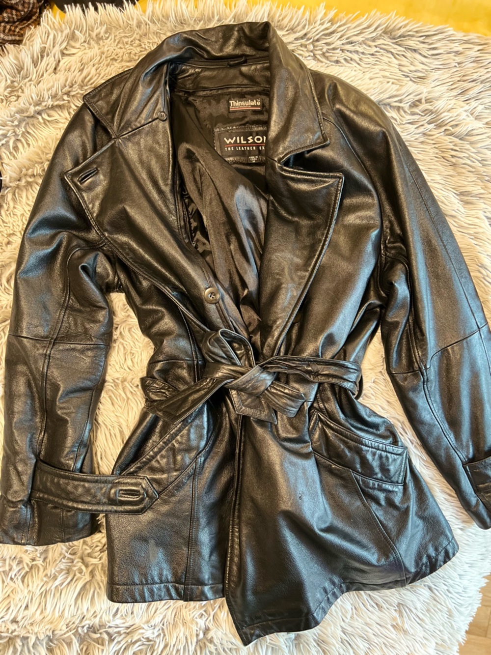 Vintage Wilson’s Thinsulate Oversized Leather Trench Coat - Medium